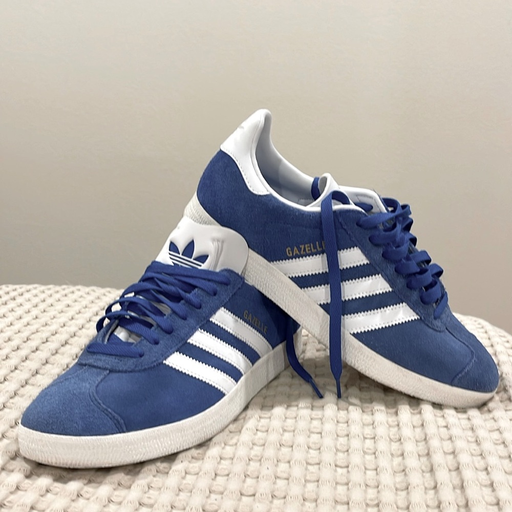 Original Adidas Blue and White Gazelle Sneakers